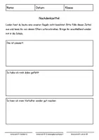 Vorschau - Arbeitsblätter - Soziales Lernen & Verhalten im Klassenzimmer - Nachdenkzettel für die Grundschule bei Fehlverhalten / Regelmissachtung - Seite 1