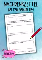 Vorschau - Arbeitsblätter - Soziales Lernen & Verhalten im Klassenzimmer - Nachdenkzettel für die Grundschule bei Fehlverhalten / Regelmissachtung - Deckblatt