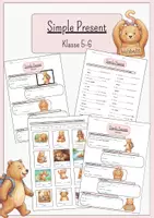 Vorschau - Arbeitsblätter - Englisch Klasse 5-6 Simple Present Merkblatt + Übungen - Deckblatt