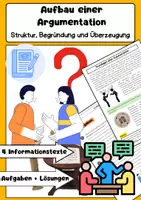 Vorschau - Arbeitsblätter - Aufbau einer Argumentation: Überzeugung, These & Argumente - Deckblatt
