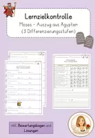 Vorschau - Klassenarbeiten - Lernzielkontrolle: Moses - Auszug aus Ägypten - Probe Religion - Deckblatt