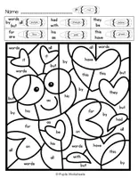 Vorschau - Arbeitsblätter - Valentine's Day Color By Number | Number Recognition Math Worksheets - Seite 2