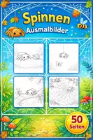 Vorschau - Mal- und Bastelvorlagen - Spinnen Ausmalbilder (50 Malvorlagen) - Deckblatt