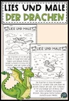 Vorschau - Arbeitsblätter - Der Drachen Lesemalblatt - Klasse 1/2 - Deckblatt