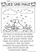 Vorschau - Arbeitsblätter - FREEBIE: Kostenloses Der Hund | Lese und Male - Seite 1