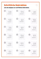 Vorschau - Arbeitsblätter - Arbeitsblätter Schriftliche Subtraktion 3 Niveaus - Seite 1
