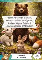 Vorschau - Arbeitsblätter - Fabeln Klasse 6/7 Deutsch - Deckblatt