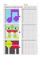 Vorschau - Arbeitsblätter - Pixelkunst Fasching, Karneval - Geometrie, Kunst, Wahrnehmung - Seite 2