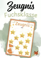Vorschau - Bildkarten - Zeugnis Klasse 1/2 Fuchsklasse - Deckblatt