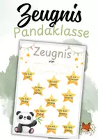 Vorschau - Bildkarten - Zeugnis Klasse 1/2 Pandaklasse - Deckblatt