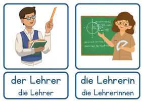 Vorschau - Poster - DaZ / DaF / Deutsch Grundschule - Wortschatz - 70 Bild- und Wortkarten - Rund um die Schule - Seite 1
