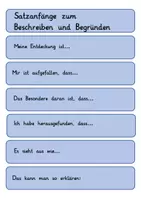 Vorschau - Fördermaterial/Inklusion - Mathe-Fächer Satzanfänge zum Beschreiben und Begründen - Deckblatt