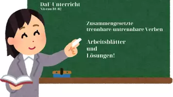 Vorschau - Arbeitsblätter - Trennbare und untrennbare Verben Video -Theorie und Arbeitsblätter mit Lösungen A2-B2 - Seite 3