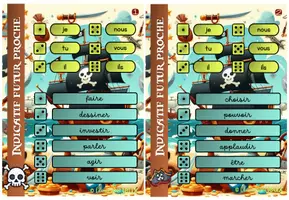Aperçu - Apprentissages en autonomie - Futur proche : Lance les dés + 2 plateaux de jeu - Page 1