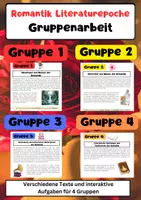 Vorschau - Arbeitsblätter - Romantik Literaturepoche Gruppenarbeit Unterrichtsmaterial Deutsch - Deckblatt