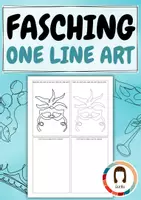 Vorschau - Unterrichtsreihen - One Line Art Fasching Materialpaket | Unterrichtseinheit Karneval - Seite 1