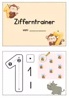 Vorschau - Arbeitsblätter - Zifferntrainer - Miniheft zum Zahlen lernen - Seite 1