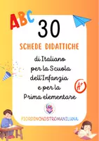 anteprima - Esercizi - 30 Schede Didattiche di Italiano – L’Alfabeto - Pagina di copertina