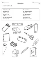 Vorschau - Arbeitsblätter - DaZ / DaF / Deutsch Grundschule - Lesen - Schule - Arbeitsblatt lesen und malen - Seite 1