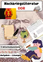 Vorschau - Arbeitsblätter - Nachkriegsliteratur DDR: Literatur Epoche, Themen, Autoren - Deckblatt