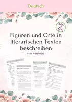 Vorschau - Arbeitsblätter - Leseverstehen Kurztests Literarische Figuren und Orte - Deckblatt