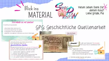 Vorschau - Arbeitsblätter - Geschichtliche Quellenarbeit: Präsentation, Arbeitsblatt, Hefteintrag - Deckblatt