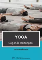 Vorschau - Stationenlernen - Yoga⎮3 Liegende Haltungen - 6 Stationskarten - Deckblatt