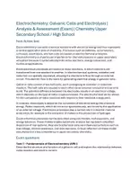 Vorschau - Klassenarbeiten - Electrochemistry: Galvanic Cells and Electrolysis | Chemistry Test - Deckblatt