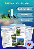 Vorschau - Arbeitsblätter - Die Höhenstufen der Alpen - Höhenstufen & Höhengrenzen (Arbeitsblätter + PowerPoint) - Deckblatt