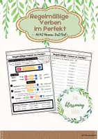 Vorschau - Arbeitsblätter - Regelmäßige Verben im Perfekt/DaZ&DaF/A1-A2 - Deckblatt