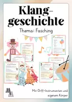 Vorschau - Spiele - Klanggeschichte Fasching/Karneval (mit Orff-Instrumenten) - Deckblatt