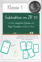 Vorschau - Stationenlernen - Subtraktion ZR 10 - Wendekarten für den magischen Zylinder oder Papp-Computer - Deckblatt