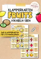 Vorschau - Arbeitsblätter - Fruits | Klammerkarten-Set | Lerntheke & Freiarbeit Englisch (Klasse 5–6) - Deckblatt