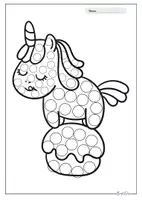 Vorschau - Arbeitsblätter - Dot Marker Einhorn Fingerabdruckbilder & Dot painting -Teil 2 - Seite 1