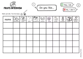 Vorschau - Arbeitsblätter - Fruits and Vegetables Class Surveys - Walk and Talks - Seite 2