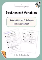 Vorschau - Arbeitsblätter - Arbeitsblatt Darstellen mit Variablen - Deckblatt