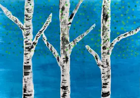 Vorschau - Präsentationen/Tafelbilder - Kunstprojekt "Birken im Frühling" - Seite 1