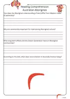 Vorschau - Arbeitsblätter - Australian Aborigines - Reading Comprehension - Seite 3