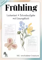 Vorschau - Arbeitsblätter - Frühling: Lückentext + Schreibaufgabe - Deckblatt