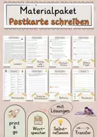 Vorschau - Arbeitsblätter - Postkarte schreiben Lesetext mit Fragen + Lösungen Leseverstehen Wortspeicher didaktische Reserve Lesen Leseverständnis - Deckblatt