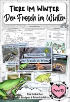 Vorschau - Arbeitsblätter - Tiere im Winter: Der Frosch (Wissenskartei, Lesespur, Arbeitsblätter) - Deckblatt