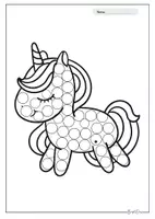 Vorschau - Arbeitsblätter - Dot Marker Einhorn Fingerabdruckbilder & Dot painting -Teil 3 - Seite 2