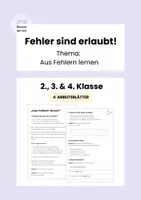 Vorschau - Arbeitsblätter - Aus Fehlern lernen – Arbeitsblätter (Klasse 2–4) - Deckblatt