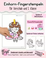 Vorschau - Arbeitsblätter - Kostenlos - Dot Marker Einhorn & Dot painting - Deckblatt