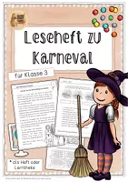 Vorschau - Arbeitsblätter - Leseheft zu Karneval - Klasse 3 - Deckblatt
