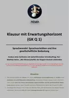 Vorschau - Unterrichtsreihen - Sprachwandel: Heine: "Deppen-Deutsch" - Klausur GK - Deckblatt