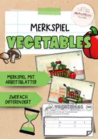 Vorschau - Arbeitsblätter - Vegetables | Merkspiel mit Bildimpuls & Arbeitsblatt | Englisch Klasse 5 – 6 - Deckblatt