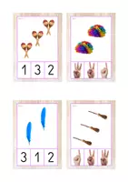 Vista previa - Tarjetas / Manipulativos - Asociación de cantidades 1-3 (carnaval) - página 1