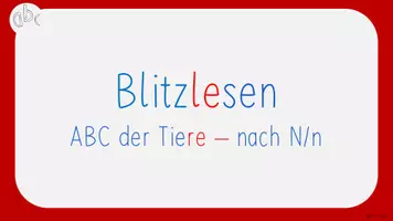 Vorschau - Präsentationen/Tafelbilder - Blitzlesen ABC der Tiere nach N/n - Deckblatt