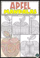 Vorschau - Mal- und Bastelvorlagen - Apfel mandalas Kunst Ausmalbilder (1.-4. Klasse) - Deckblatt